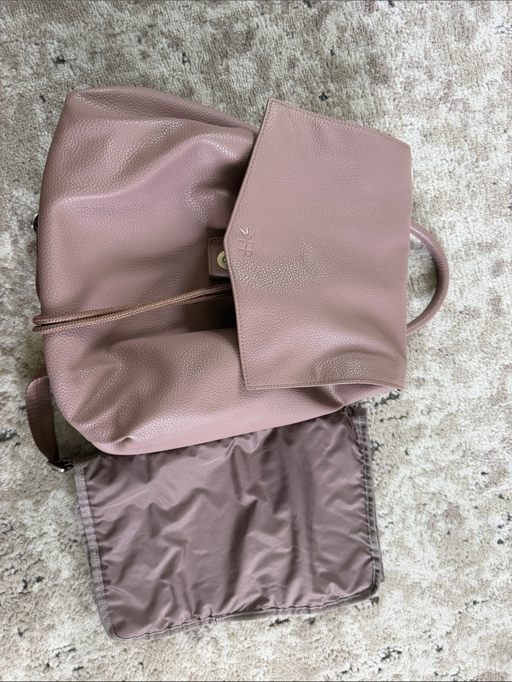 Freshly Picked Blush Pink Leather Backpack Diaper Bag